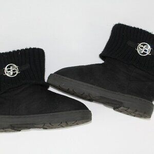 Bebe Girl Sweater Cuff Boots Size 3 Youth Black